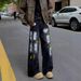 American Vintage Lacquered Graffiti Jeans Men's High-rise Straight Wide-leg Pants 2026 New Casual And Versatile Cargo Pants_mkmklike.com