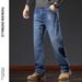 Jeans Stretch Large Size Loose Straight Spring Autumn Casual Long Summer Trousers Men's Wear-Resistant Work Pants_mkmklike.com