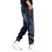 Patchwork Cargo Pants for Men Loose Casual Jogger Jeans Heavyweight American Style Trendy Handsome Autumn_mkmklike.com