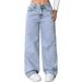 High-Waisted Straight Leg Jeans For Women - Vintage Washed Denim Pants, Sweet & Spicy Style, Comfortable Loose Fit For Spring/Fall_mkmklike.com