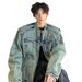 American Style Distressed Washed Shoulder Pad Patchwork Denim Jacket For Men, Trendy_mkmklike.com