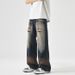 Pure Shanggu Clothing American High Street Loose Straight Ripped Jeans Men Spring Summer New Trendy Cool Men's Fashion_mkmklike.com
