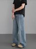 Retro Washed Loose Fit Straight Leg Jeans Midweight Softener Stretch Blue Jeans for Men And Women Perfect for Spring_mkmklike.com