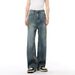 Men's Retro Distressed Wide Leg Jeans – Loose Fit Vintage Denim Pants (S-XL, Blue & Black Options)_mkmklike.com