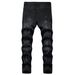Men's Clothing 2026 Slim Fit Distressed Jeans – Stretch Black Denim Pants With Paint Splatter (28-42, Streetwear Style)_mkmklike.com