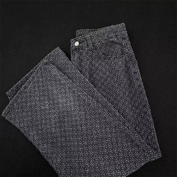 Men's Clothing Fashion Retro Hole Workwear Wide Leg Jeans Men's Autumn Style High Street Hiphop Loose Straight Pants_mkmklike.com