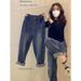 Plus-size High-waisted Straight-leg Jeans For Women, Spring And Autumn, Loose-fitting, Slimming, Casual, Versatile_mkmklike.com