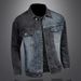 Loom Europe Station 2023 Autumn New Washed Trendy Brand Color Block Casual Denim Jacket Men's Turn-Down Collar Coat_mkmklike.com