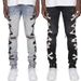 Men's Clothing Ripped Print Stretch Jeans Bone Print Trend New Style One Piece Replacement_mkmklike.com