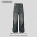 Men's Clothing Retro Wave Flared Jeans High End Loose Street Fashion Hip Hop Mopping Trousers_mkmklike.com