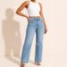 Women's Relaxed Fit Straight Leg Jeans - Mid-Rise Stretch Denim Pants In 6 Length/Color Options (Dark Blue/Light Blue Regular/Short/Long)_mkmklike.com