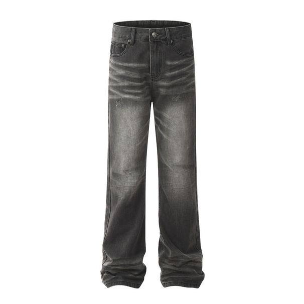 American Style Water Ripple Scratch Jeans Men's Street Trendy Brand Ins Casual Loose Washed Vintage Straight Long Pants_mkmklike.com