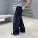 Streetwear Graffiti Splash Paint Loose Fit Wide Leg Distressed Patchwork Unisex Jeans Comfort Meets Style_mkmklike.com