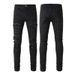 Pure Cross-Border Clothing Wholesale Jeans Black Wrinkled Street Style Men's Distressed Slim Fit Skinny Pants For Men_mkmklike.com