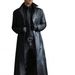 Men's clothing fashion temperament solid color slim pu leather plus long leather coat coat_mkmklike.com