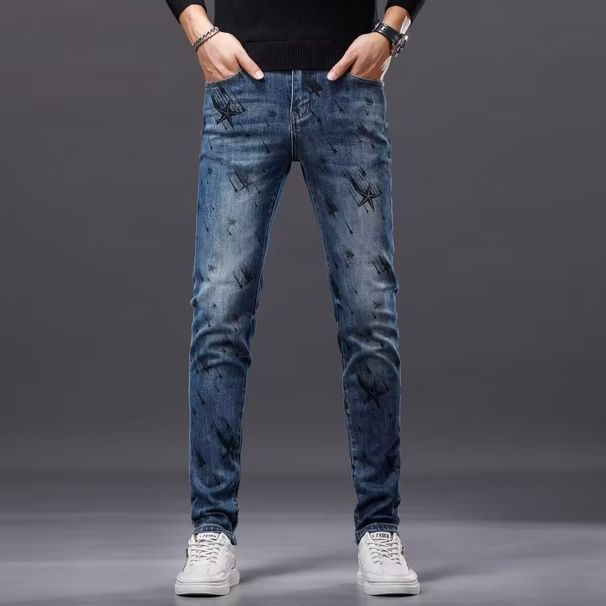 Men's Slim Fit Ripped Jeans – Stretch Skinny Denim Pants With Distressed Details & 9-Inch Cuff_mkmklike.com
