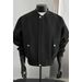 Black Padded Shoulder Boxy Short For Men, Spring Cleanfit High Street Flight Worker Style American Jacket_mkmklike.com
