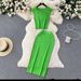 Women's Clothing sleeveless tops all match high waist skirt temperament lady style two piece suit_mkmklike.com