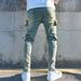 Men's Slim Fit Cargo Pants – Streetwear Style, Stretch Denim & Utility Pockets (Xs-Xxl) – Y2k Vintage Wash_mkmklike.com