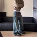 Men's Clothing Retro Washed Old Niche Printed Jeans Men's Spring New Loose Design Straight Pants_mkmklike.com