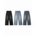 Men's Clothing Vintage Washed Straight-Leg Jeans For Men – Relaxed Fit Distressed Denim Pants With 5-Pocket Design & Mid-Rise Waist_mkmklike.com