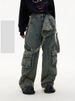 Detachable Retro Washed Overalls Jeans For Men And Women With Multi Pockets Handsome Couple Style_mkmklike.com