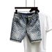 Men's Clothing Street Fashion Ripped Patch Denim Shorts Paint Graffiti Five Point Trendy Personality Youth Shorts_mkmklike.com