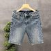 Men's Slim Fit Stretch Denim Shorts - Summer Casual Elastic Waist Comfortable Mid-Length Shorts For Teens & Young Adults_mkmklike.com