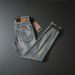 Luxury Trendy Retro European Style Men's Straight Leg Slim Fit Stretch Casual Pants High End Light_mkmklike.com
