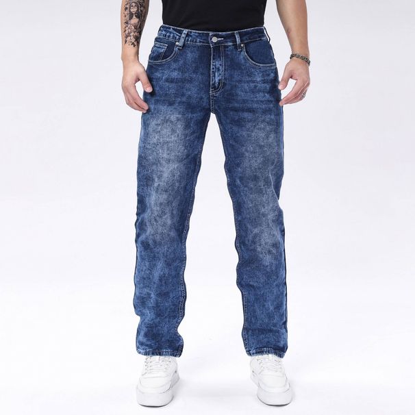 Men's Slim Fit Stretch Denim Jeans - Classic Straight Leg Blue Jeans With Comfort Flex (Dark Blue, S-2xl)_mkmklike.com
