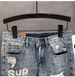 Men's Ripped Denim Shorts Summer Wear Resistant Light Colored Elastic Comfortable Casual Handsome Washed Retro Shorts_mkmklike.com