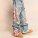 2026 New Environmentally Friendly Fabric Men's Jeans High-quality American High-street Splicing Jeans Men's And Women's Slightly Spicy Pants Printing_mkmklike.com