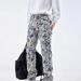 Men's Clothing High Street Old Flower Jeans Men's Fashion Brand Spring And Summer New Style Handsome Loose Straight Trousers Trend_mkmklike.com