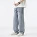 Classic Side-Stripe Jeans For Men - Washed Straight-Leg Fleece-Lined Winter Pants (Retro Wide-Leg Cotton Denim)_mkmklike.com