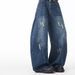 "Men's High Street Washed Ripped Jeans – Relaxed Wide-Leg Fit With Distressed Details (Summer Streetwear, Vintage Fading, Comfortable & Stylish)"_mkmklike.com