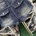 High Waisted Rolled Up Denim Shorts For Women Summer Retro Style Slimming Wide Leg A-Line Hot Girl Pants_mkmklike.com