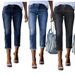Women's High-Waisted Cropped Skinny Jeans Slim Fit Fashionable Trousers_mkmklike.com