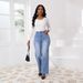 High Elastic Denim Trousers Retro Straight Loose Casual Women's Jeans Factory Direct Sales_mkmklike.com