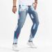 HME Men's Slim Fit Skinny Jeans Casual High Street Splatter Print European American Style for Cross Border TEMU TIKTOK_mkmklike.com