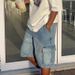 Men's Clothing Denim Loose Shorts Street Fashion Ins Workwear_mkmklike.com