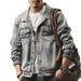 Men's Clothing Vintage Washed Denim Jacket – Oversized Workwear Coat For Men (Sandstone, M-XXXL) Hot-selling_mkmklike.com