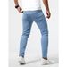 Men's Ripped Stretchy Slim Fit Jeans Style Long Pants Trendy Summer Style Version Skinny Jeans_mkmklike.com