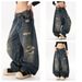Men's Clothing Streetwear Destroyed Jeans – Vintage Washed Denim With Artistic Rips & Patchwork (Unisex Straight-Leg, Non-Stretch Cotton)_mkmklike.com