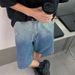 Men's Clothing Retro Style Men's Denim Shorts Summer Trendy Versatile Loose Straight Leg Casual Five Point Pants_mkmklike.com