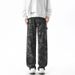 Men's Streetwear Camo Fleece-Lined Cargo Jeans – Oversized Straight Fit | Distressed Deconstructed Lumberjack Pants_mkmklike.com