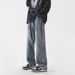 Cowboy Men's Spring And Autumn American High Street Straight Trendy Loose Wide Leg Pants Washed_mkmklike.com