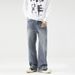 New In Stock American Style Loose Straight Jeans Teenagers, Stylish And Tall, Vintage Washed Wide-Leg Pants For Men_mkmklike.com