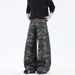 Men's Camo Denim Jeans – Straight Leg Cargo Pants With Tactical Pockets, Military-Inspired Streetwear, Relaxed Fit Workwear Trousers_mkmklike.com