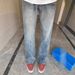 Vintage Blue Lightning Wash Jeans – Slim Fit Straight Leg With Subtle Flare For Men (S-Xxxl) Fashion Trends_mkmklike.com
