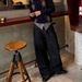 Black Paisley Patchwork Raw Denim Jeans – Unisex Straight-Leg Vintage Fit (S-3xl) Chainstitch Hem_mkmklike.com